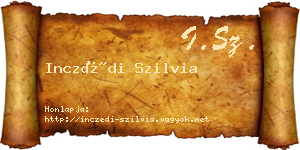 Inczédi Szilvia névjegykártya